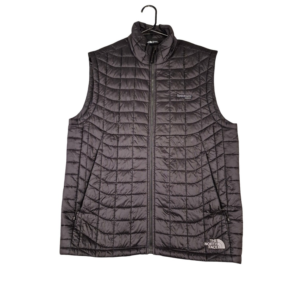 The North Face Mens Black Quilted Insulated Vest Spectrum Reach Logo Size M